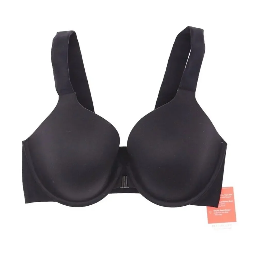 Spanx Bra-llelujah! Full Coverage Black Bra Size 40DD L85611 Front‎ Closure NEW